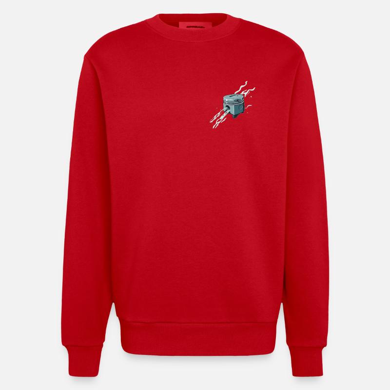 Flamme à piston - Sweat bio épais oversize fabriqué en UE - rouge