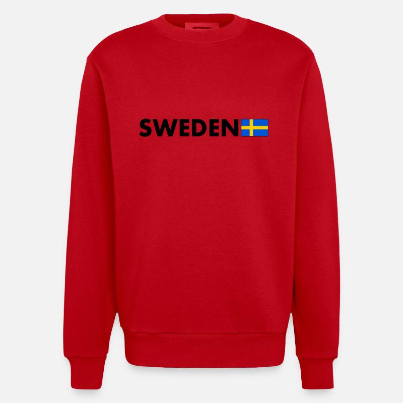 Sweden - Heavyweight Oversized Organic Crew Neck Made in EU - red