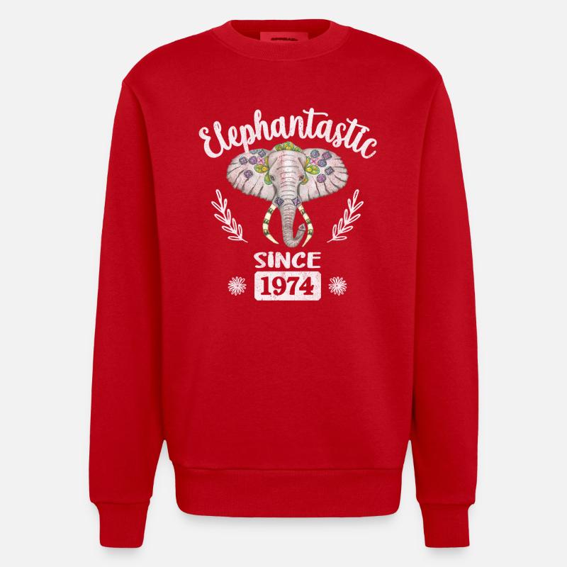 Elephantastic depuis 1974 - Sweat bio épais oversize fabriqué en UE - rouge