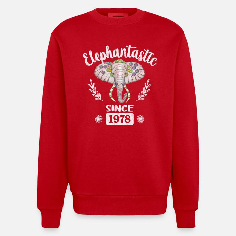 elephantastic since 1978 - Heavyweight Oversized Organic Crew Neck Made in EU - Rot
