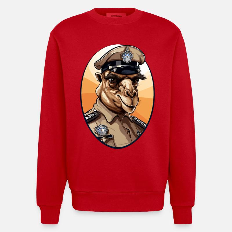Kamel Polizei - Heavyweight Oversized Organic Crew Neck Made in EU - Rot