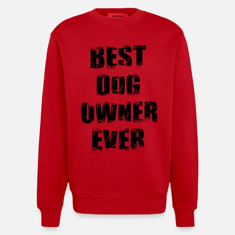 Bester Hundehalter aller Zeiten - Heavyweight Oversized Organic Crew Neck Made in EU - Rot