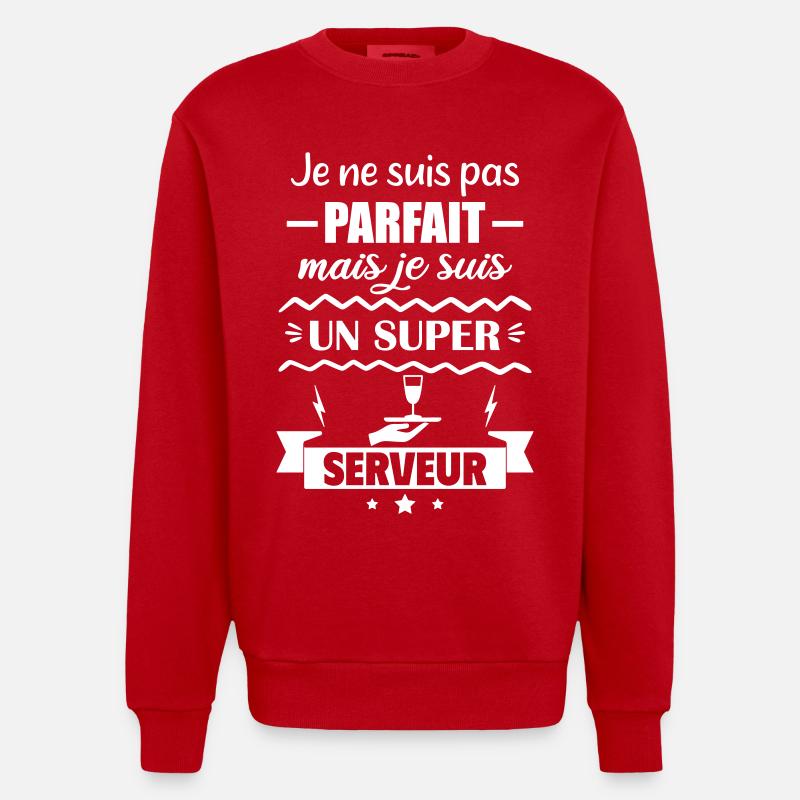Nicht perfekt, aber toller Server - Heavyweight Oversized Organic Crew Neck Made in EU - Rot