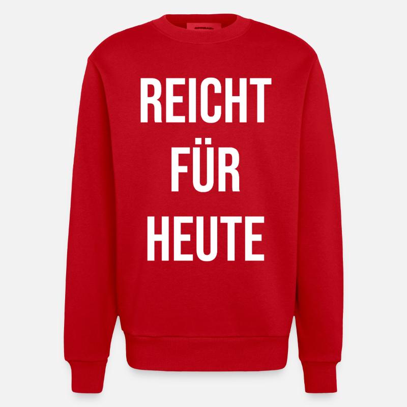 Enough for today - Heavyweight Oversized Organic Crew Neck Made in EU - red