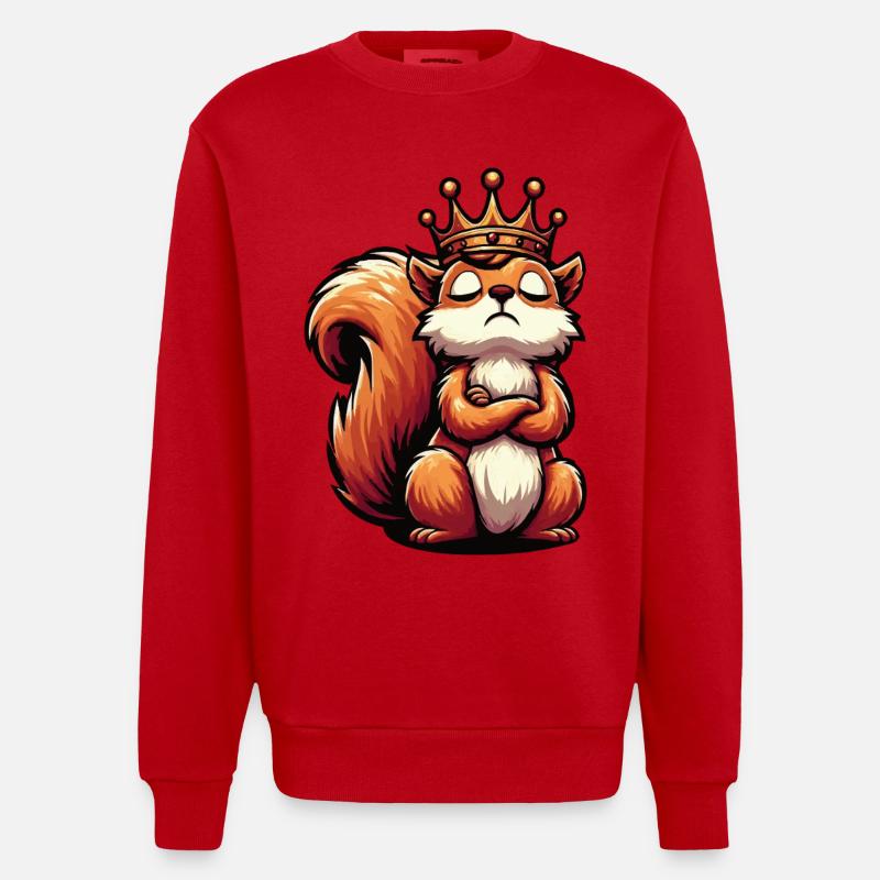 Eichhörnchen Eichhorn Eichhörnchenliebhaber Nager - Heavyweight Oversized Organic Crew Neck Made in EU - Rot