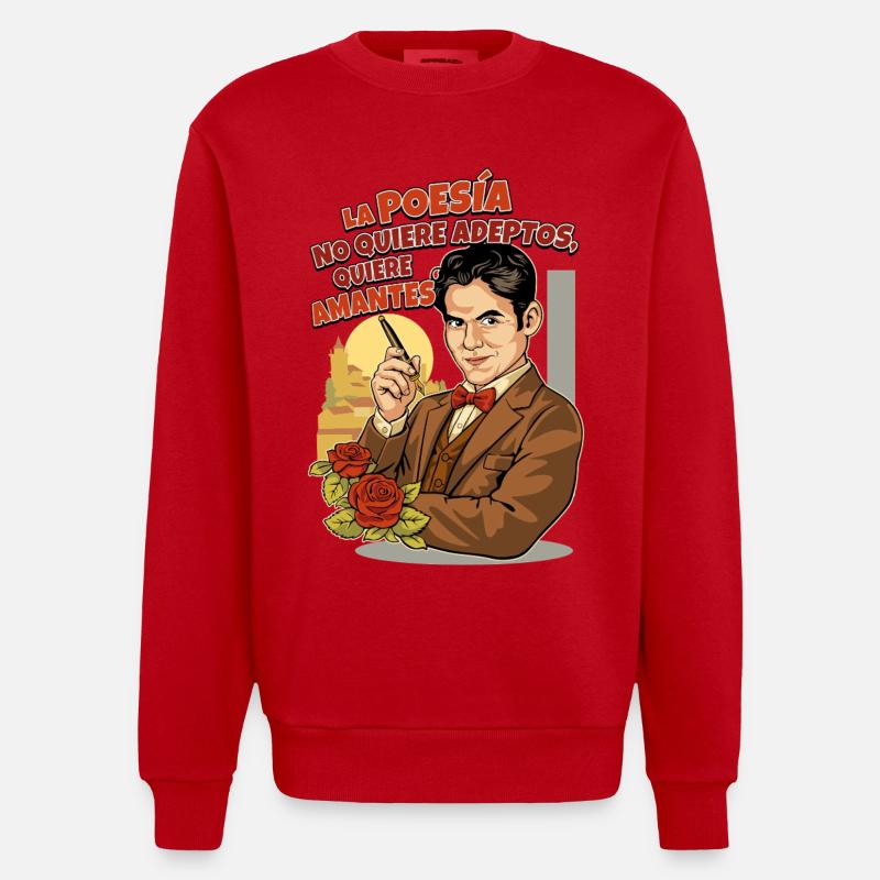 LORCA Poetry - Heavyweight Oversized Organic Crew Neck Made in EU - red