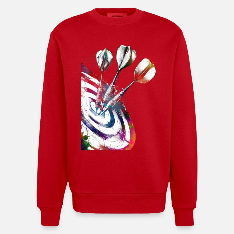 Jeux de fléchettes #darts #sport - Sweat bio épais oversize fabriqué en UE - rouge