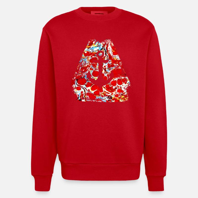 ancre e 251 - Sweat bio épais oversize fabriqué en UE - rouge