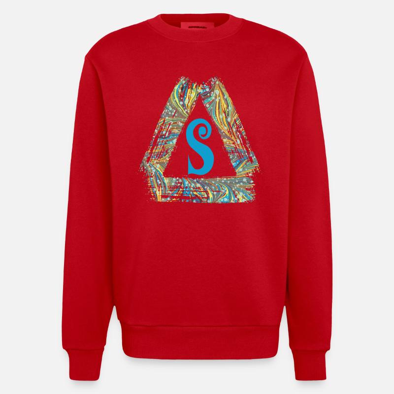 e 201s - Sweat bio épais oversize fabriqué en UE - rouge