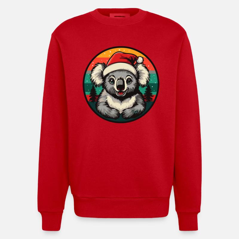 Noël Koala Noël - Sweat bio épais oversize fabriqué en UE - rouge