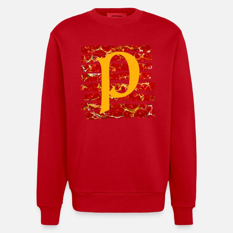 Bandes E 232 P - Sweat bio épais oversize fabriqué en UE - rouge
