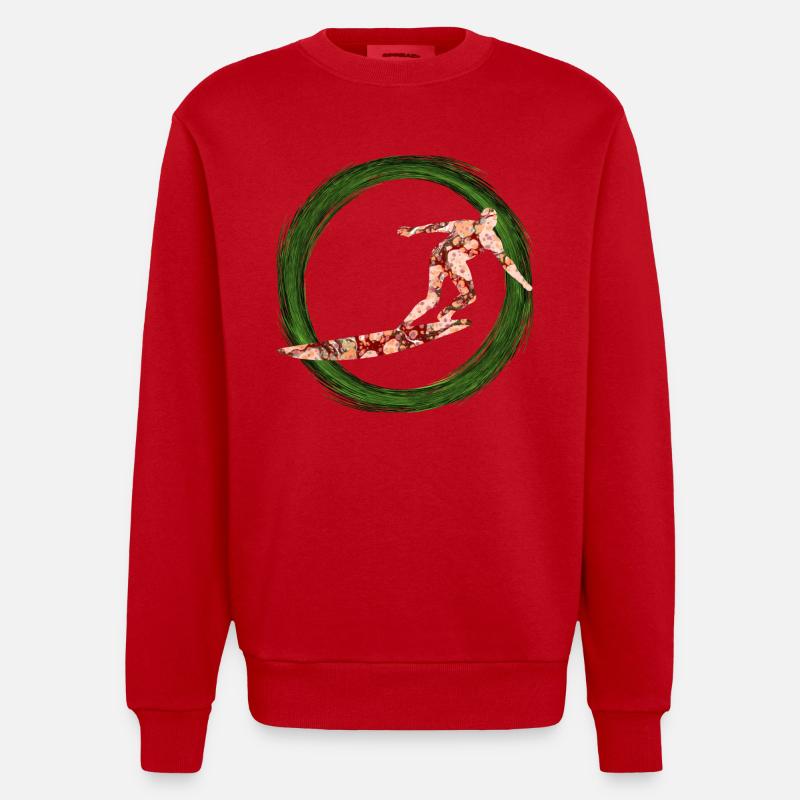 Surfeur E 214 - Sweat bio épais oversize fabriqué en UE - rouge