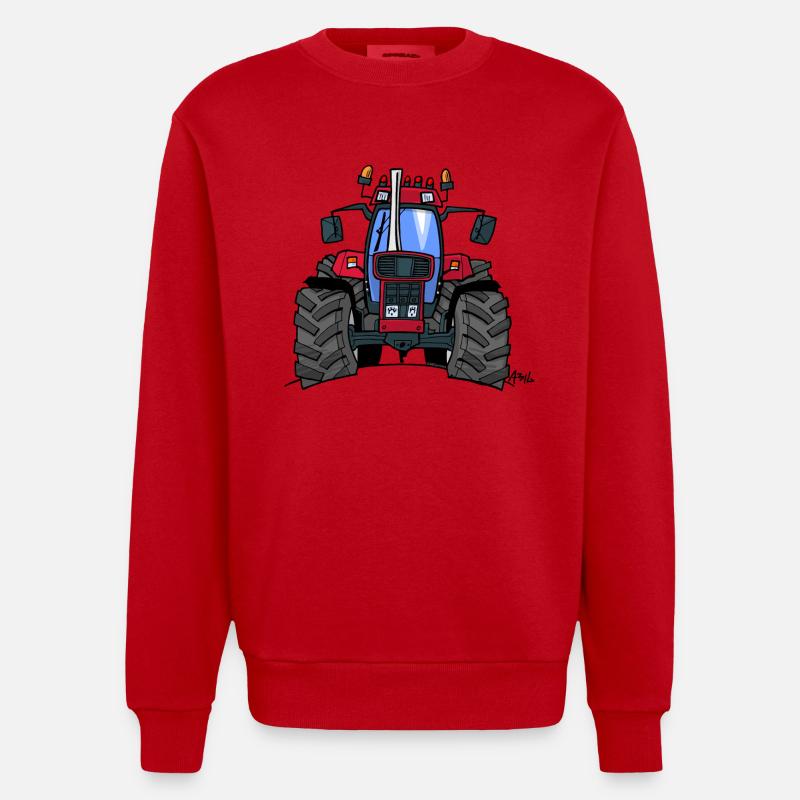340 Red Tractor - Sweat bio épais oversize fabriqué en UE - rouge