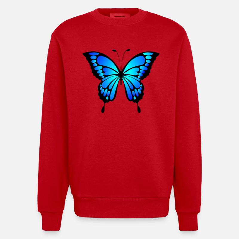Blauer Schmetterling Geschenk idee - Heavyweight Oversized Organic Crew Neck Made in EU - Rot