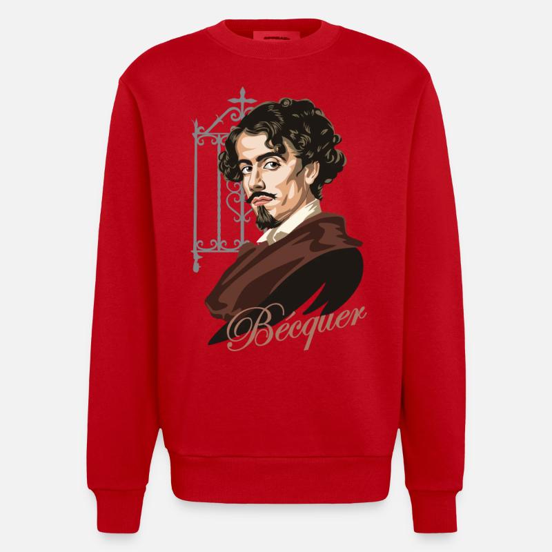 Gustavo Adolfo Bécquer - Sweat bio épais oversize fabriqué en UE - rouge