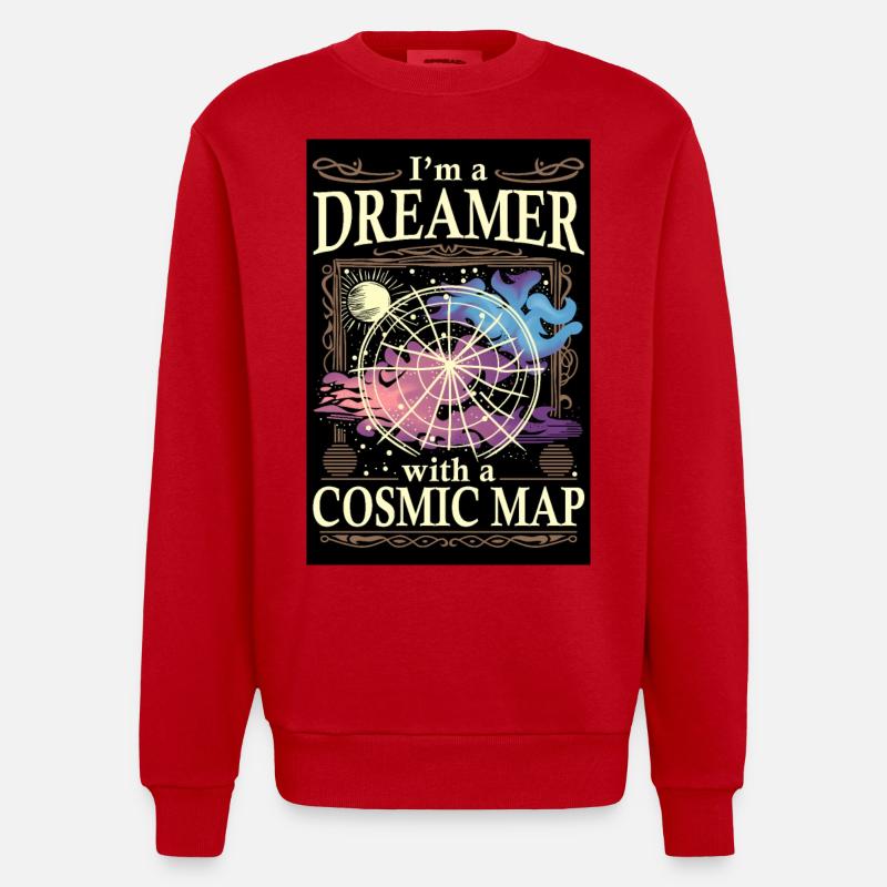 Ich bin ein Träumer - Heavyweight Oversized Organic Crew Neck Made in EU - Rot