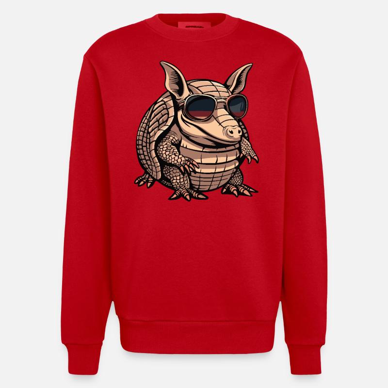 Armadillo Cool Comic - Heavyweight Oversized Organic Crew Neck Made in EU - red