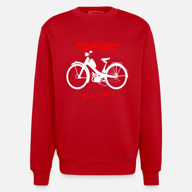 NSU Rapidement Cyclomoteur Culte - Sweat bio épais oversize fabriqué en UE - rouge