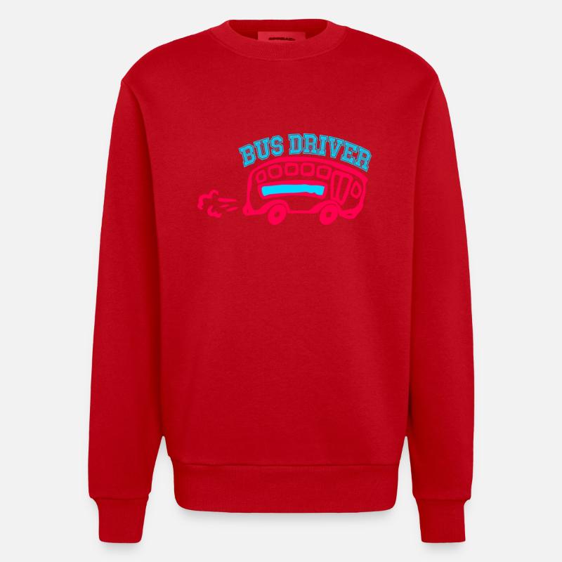 Funny Driver Driver - Sweat bio épais oversize fabriqué en UE - rouge