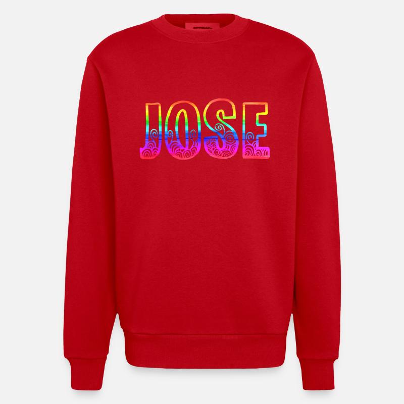 L’arc-en-ciel de Jose R - Sweat bio épais oversize fabriqué en UE - rouge