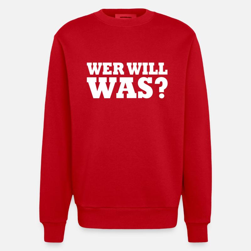 Wer will was - Heavyweight Oversized Organic Crew Neck Made in EU - Rot