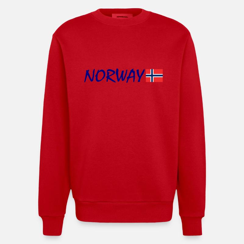 Norway - Heavyweight Oversized Organic Crew Neck Made in EU - red