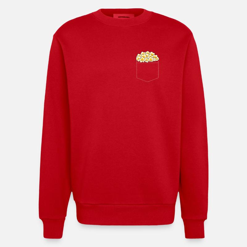 Pop corn - Sweat bio épais oversize fabriqué en UE - rouge