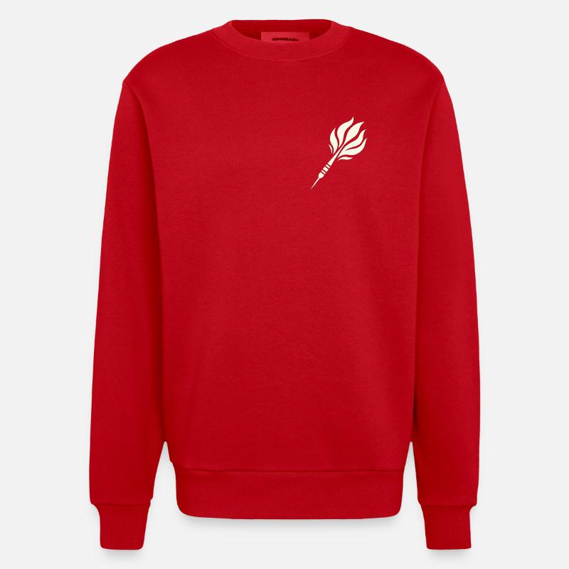 Conception de flamme de fléchette - Sweat bio épais oversize fabriqué en UE - rouge