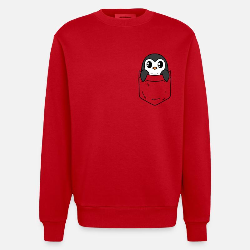 Pinguin Penguin Lover - Sweat bio épais oversize fabriqué en UE - rouge