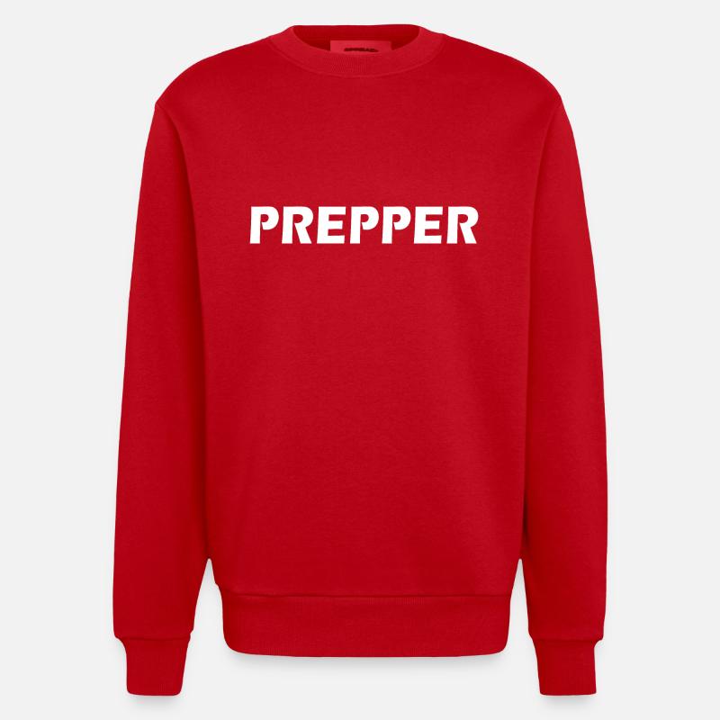 Prepper - Heavyweight Oversized Organic Crew Neck Made in EU - red