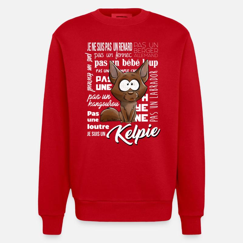 Je suis un Kelpie - Sweat bio épais oversize fabriqué en UE - rouge