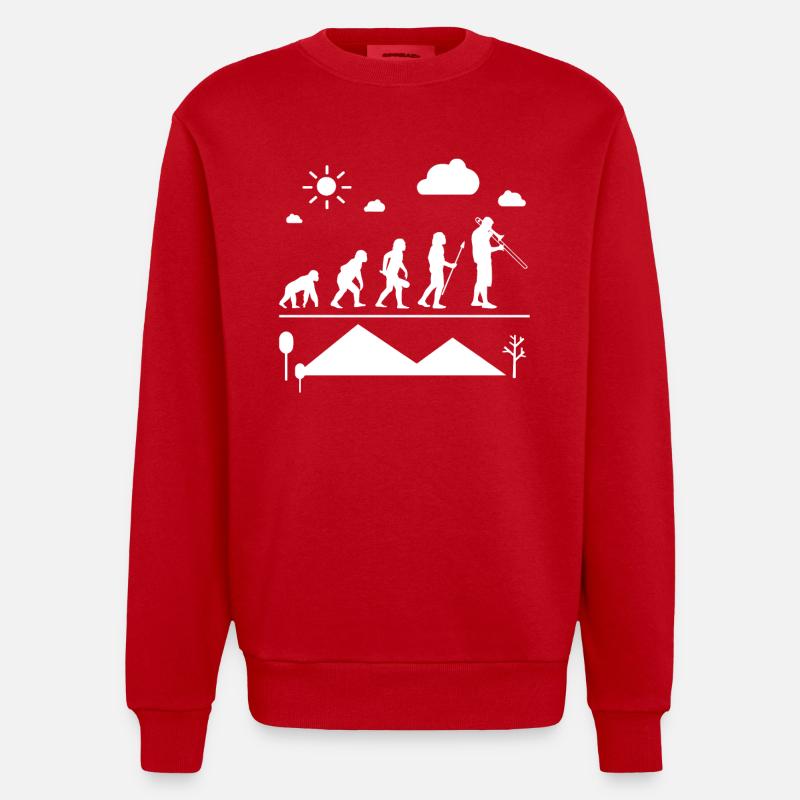 Trombone Trombone Evolution - Heavyweight Oversized Organic Crew Neck Made in EU - red