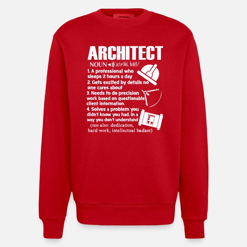 Définition d'architecte - Sweat bio épais oversize fabriqué en UE - rouge