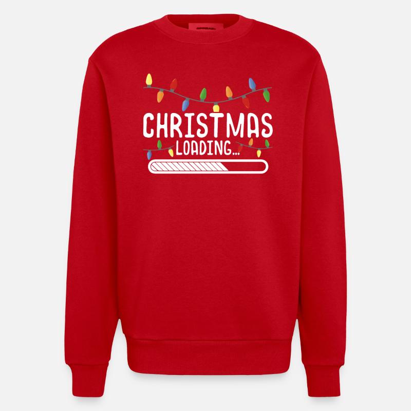 Christmas Is Loading - Heavyweight Oversized Organic Crew Neck Made in EU - red