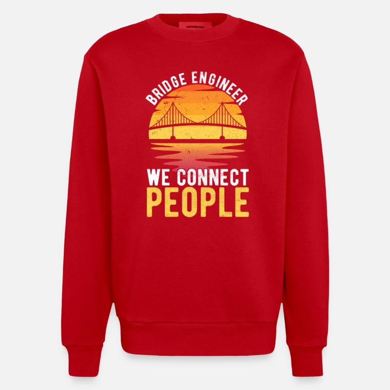 Bridge Engineer Bridge Construction - Heavyweight Oversized Organic Crew Neck Made in EU - red