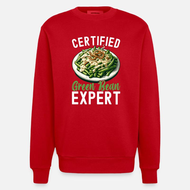 Casserole de haricots verts - Sweat bio épais oversize fabriqué en UE - rouge