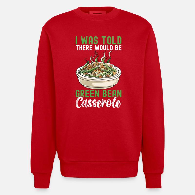Casserole de haricots verts - Sweat bio épais oversize fabriqué en UE - rouge