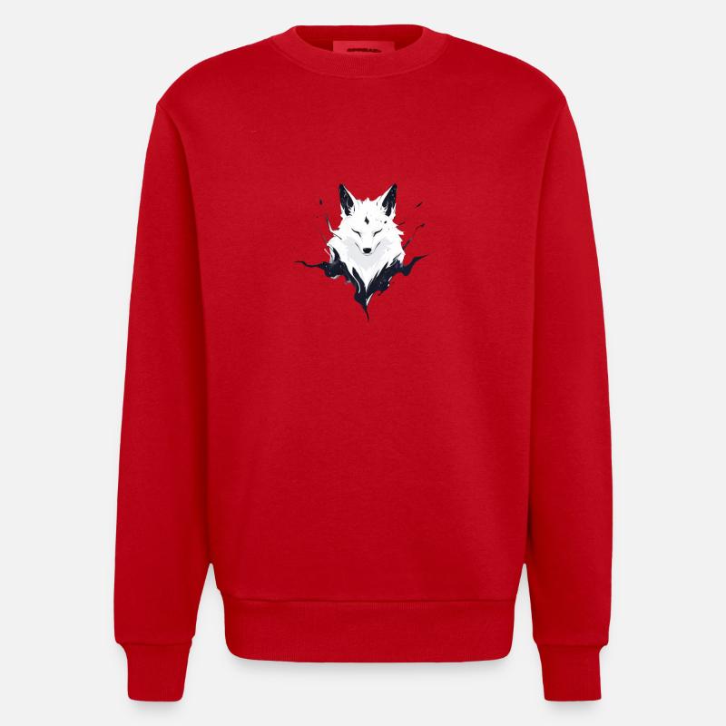 Sneræv - Heavyweight oversized organic trøje med crewneck made in EU - rød