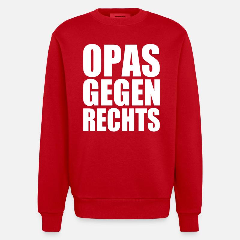 Opas gegen rechts - Heavyweight Oversized Organic Crew Neck Made in EU - Rot