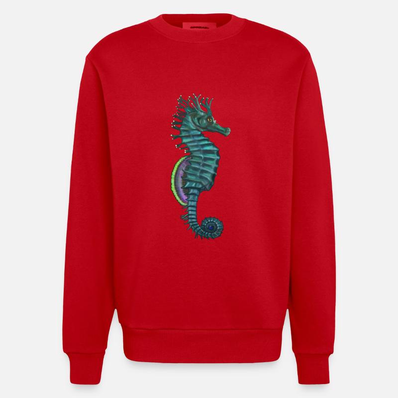 hippocampe - Sweat bio épais oversize fabriqué en UE - rouge