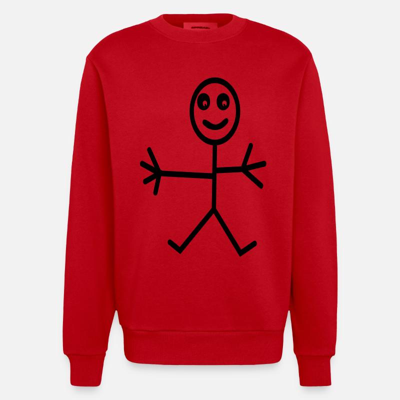 fun - Heavyweight Oversized Organic Crew Neck Made in EU - red