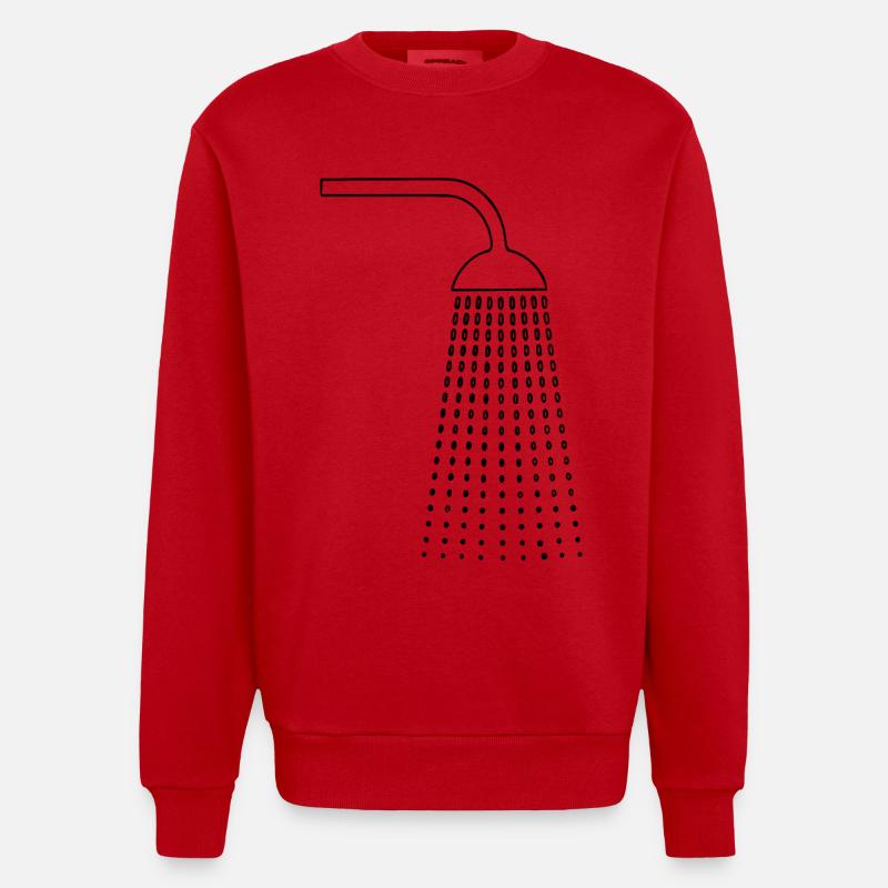 Dessins de douche - Sweat bio épais oversize fabriqué en UE - rouge