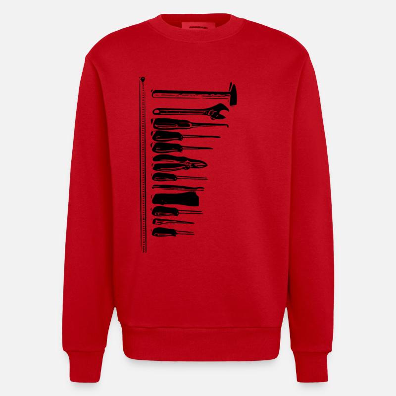 tool - Heavyweight Oversized Organic Crew Neck Made in EU - red
