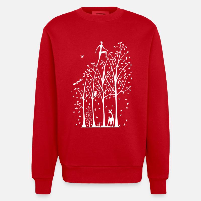 Comment vivre - vers le haut blanc - Sweat bio épais oversize fabriqué en UE - rouge