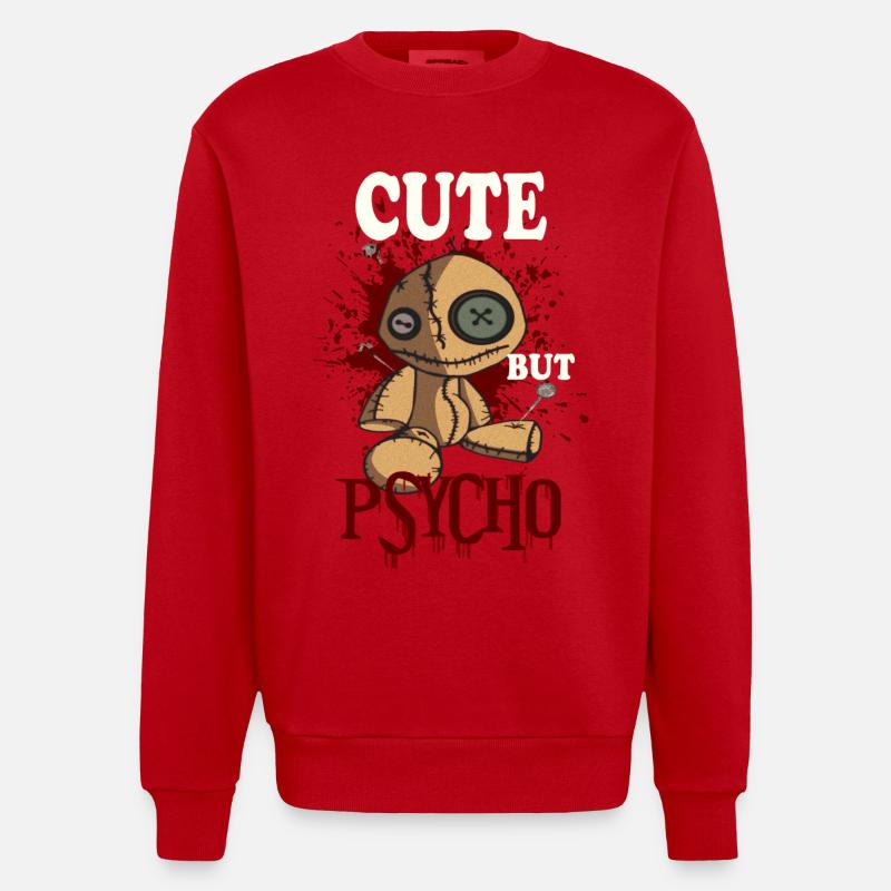 MIGNON MAIS PSYCHO Vaudou - Poupée - Sweat bio épais oversize fabriqué en UE - rouge