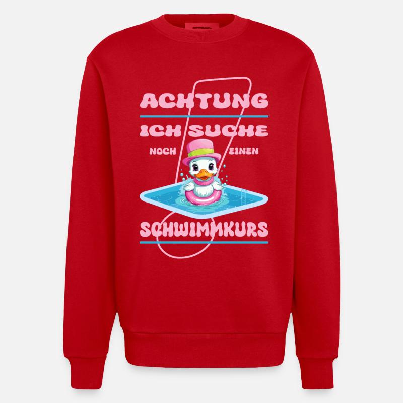 Mignon canard non-nageur - Sweat bio épais oversize fabriqué en UE - rouge