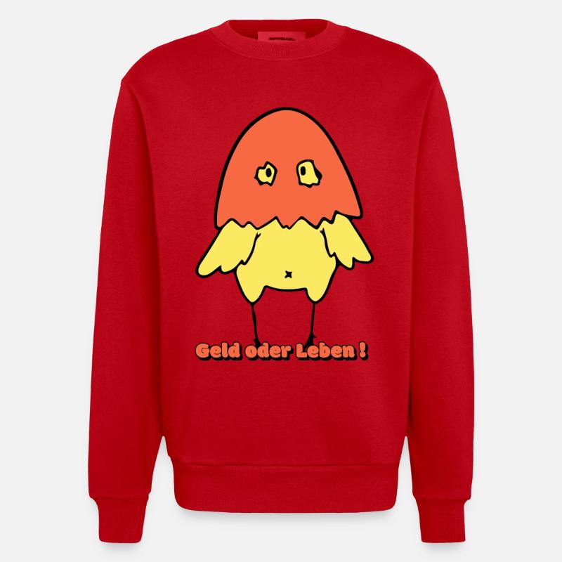 Geld oder Leben!  - Heavyweight Oversized Organic Crew Neck Made in EU - Rot