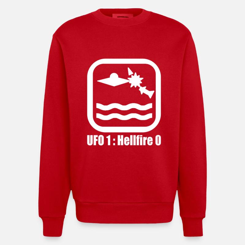 T-shirt mème UFO Rocket White 1:0 - Sweat bio épais oversize fabriqué en UE - rouge