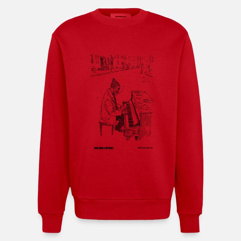  differnce - Heavyweight Oversized Organic Crew Neck Made in EU - Rot