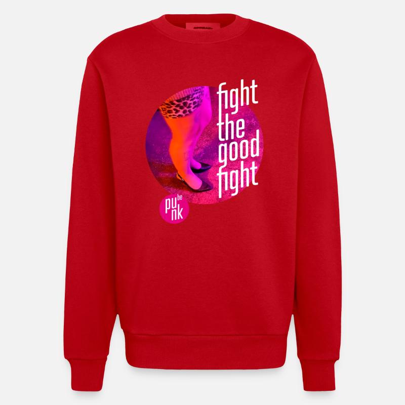 ThinkBick_Fight_the_good_fight_2026_4 - Sweat bio épais oversize fabriqué en UE - rouge